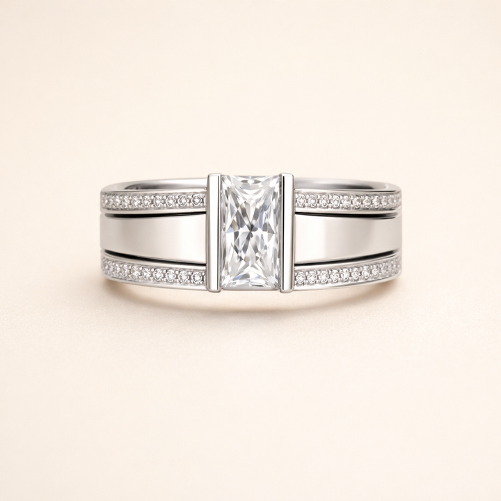 Vintage silver crystal ring