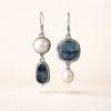 Retro blue pearl earrings