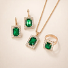 Elegant White Gold Necklace with Subtle Green Cubic Zirconia