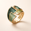 Elegant gold ring with leaves