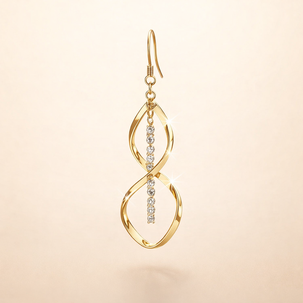 Spiral gold earrings with an elegant design