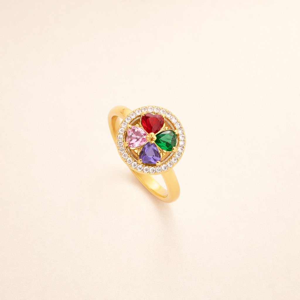 Soft gold ring with heart design