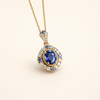 Soft gold necklace with a refined moon