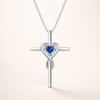 Elegant white gold necklace with sapphire heart stone