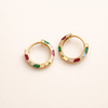 Elegant Gold Earrings with Colourful Enamel Accents