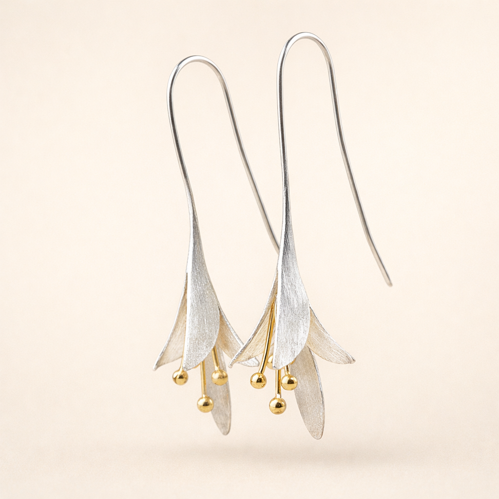 Soft Blossom Silver Earrings with Delicate Details