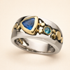 Elegant Ring with Blue Cubic Zirconia