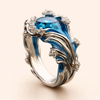 Refined Cubic Zirconia Ring with Wavy Shapes