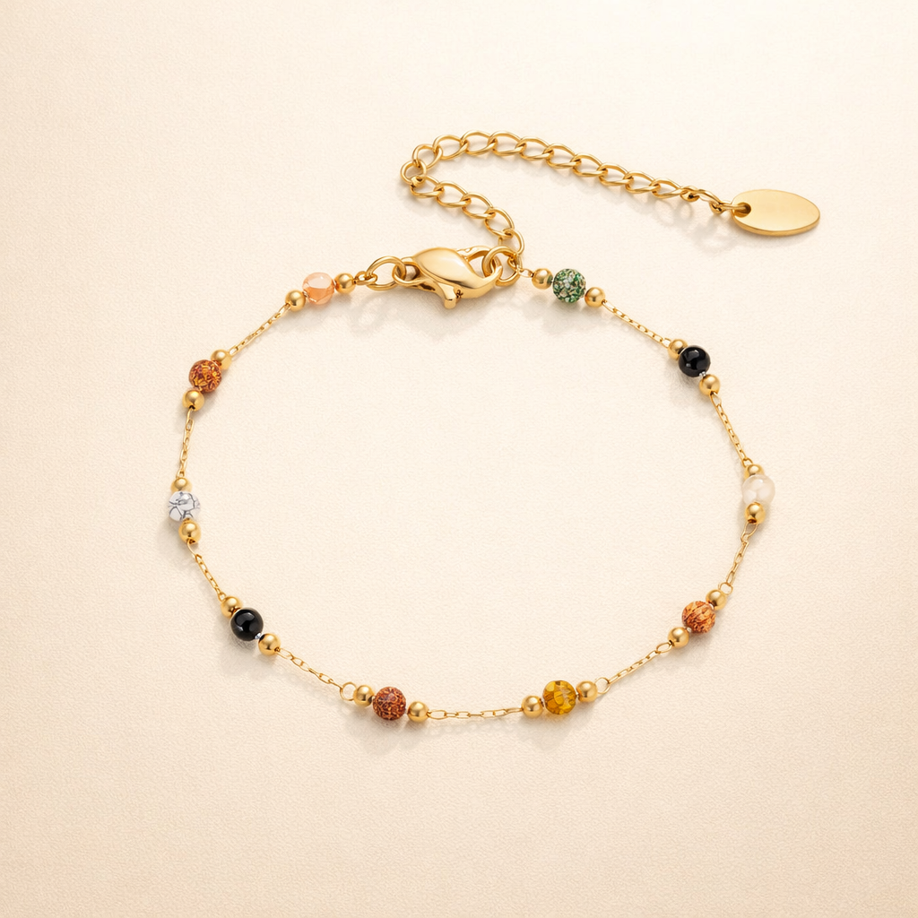 Elegant silver stone bracelet with refined details