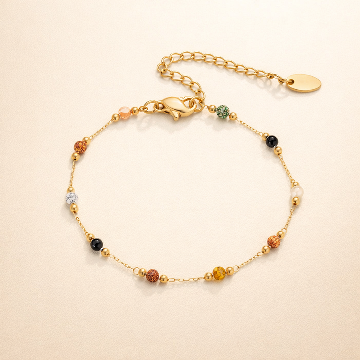 Elegant silver stone bracelet with refined details