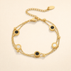Elegant onyx and white stone bracelet