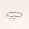Refined cubic zirconia ring with little heart
