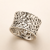 Elegant silver hollow ring with refined details