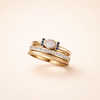 Elegant gold opal ring set with refined details