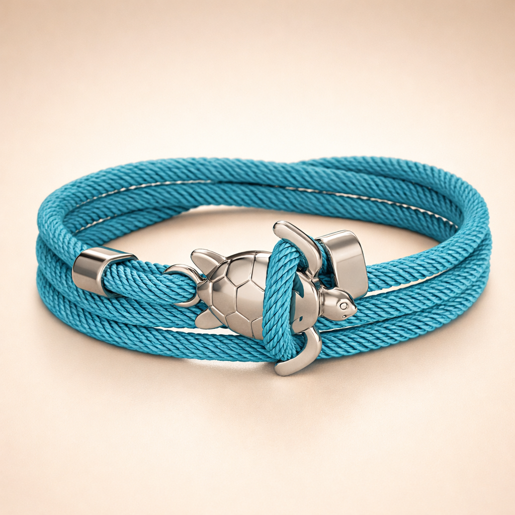 Elegant silver bracelet with sea turtle motif