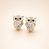 Vintage Crystal Owl Earrings