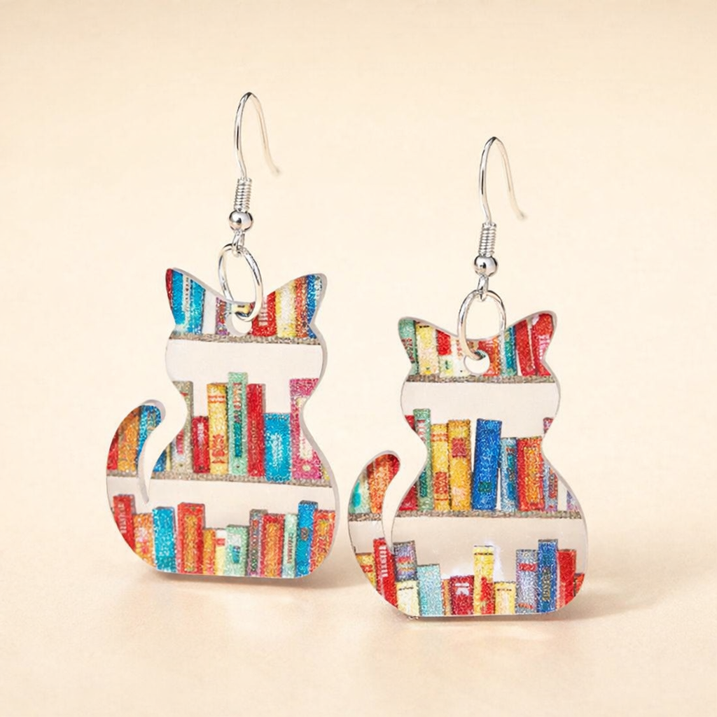 Vintage Colourful Cat Earrings