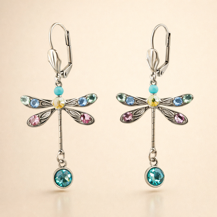 Elegant Engraved Dragonfly Earrings