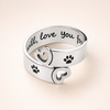 Adjustable Paw & Heart Twist Ring – Stainless Steel