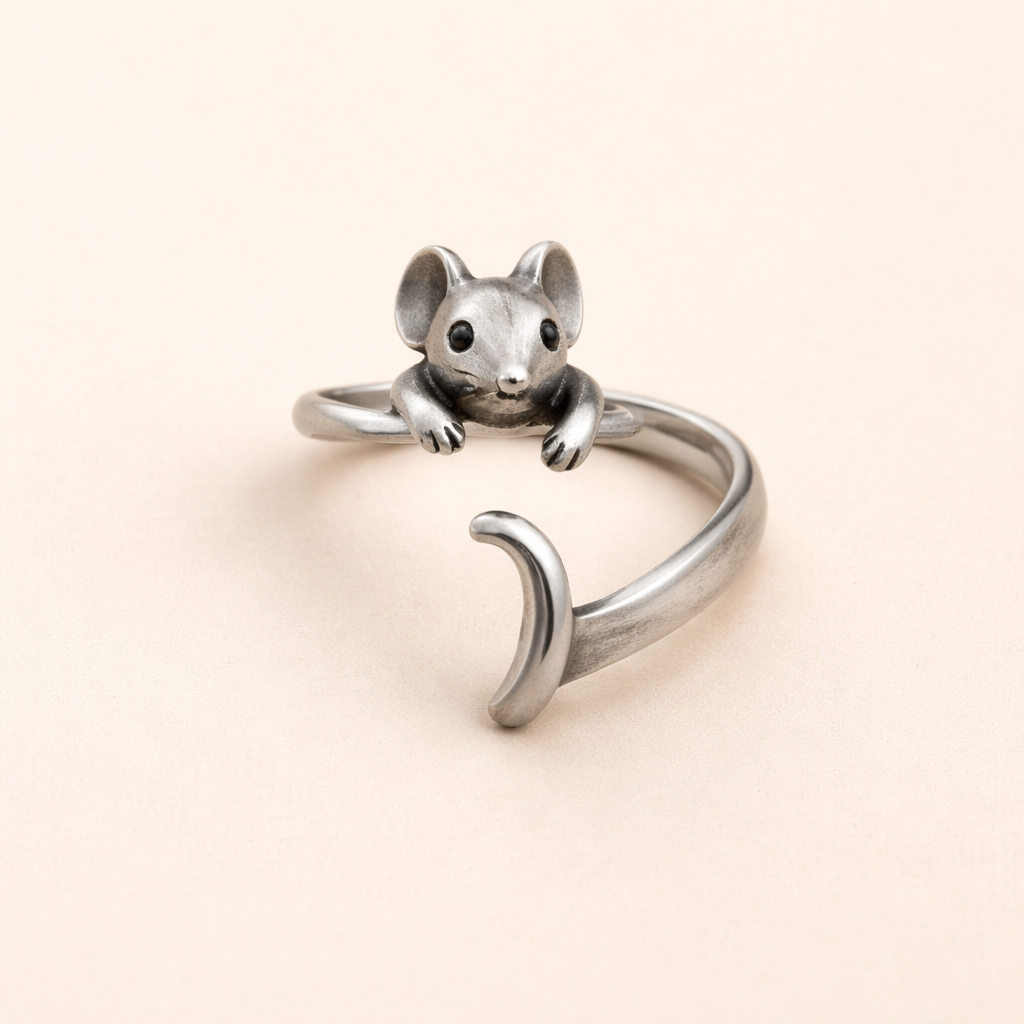 Cute Mouse Wrap Ring – Vintage Adjustable Jewellery