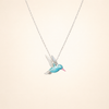 Sterling Silver Enamel Hummingbird Necklace