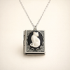 Vintage Cat Book Pendant Necklace – Rotating Page Design