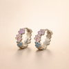 Colourful Paw Hoops Sterling Silver
