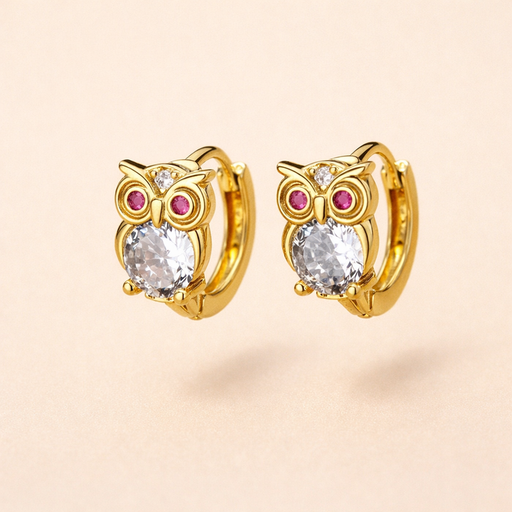 Crystal Animal Hoop Earrings