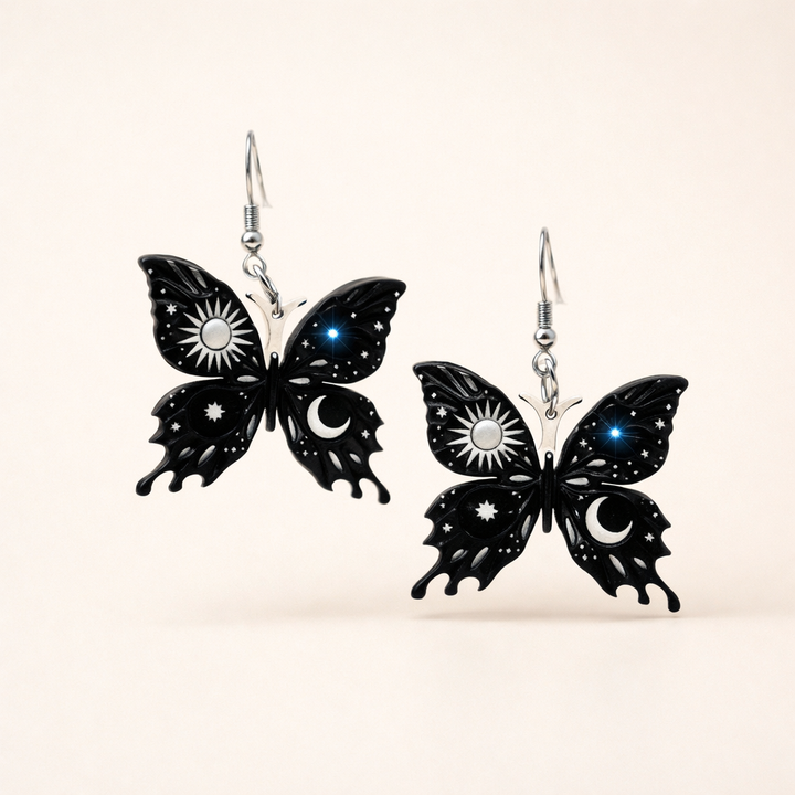 Sun Moon Butterfly Earrings
