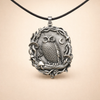 Mystical Owl Moon Mushroom Pendant Necklace