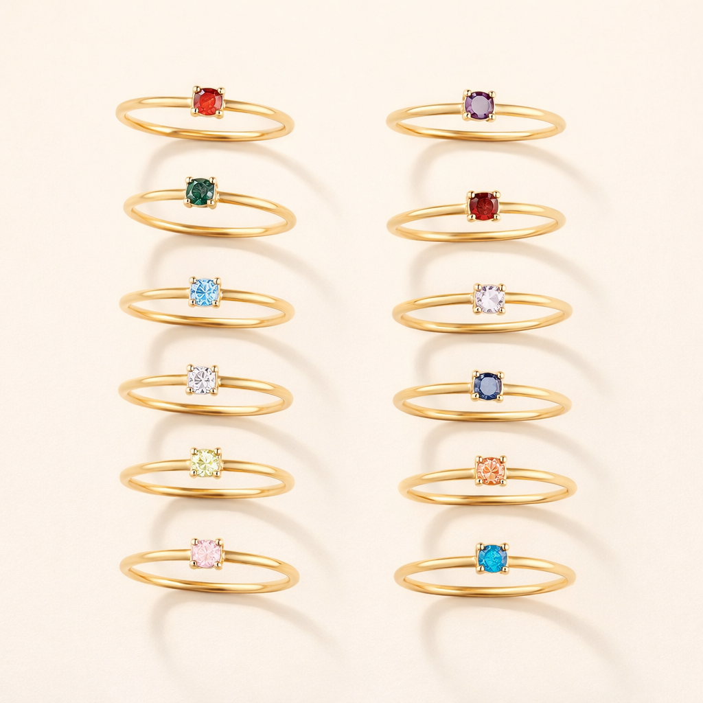 Birthstone Gold Rings