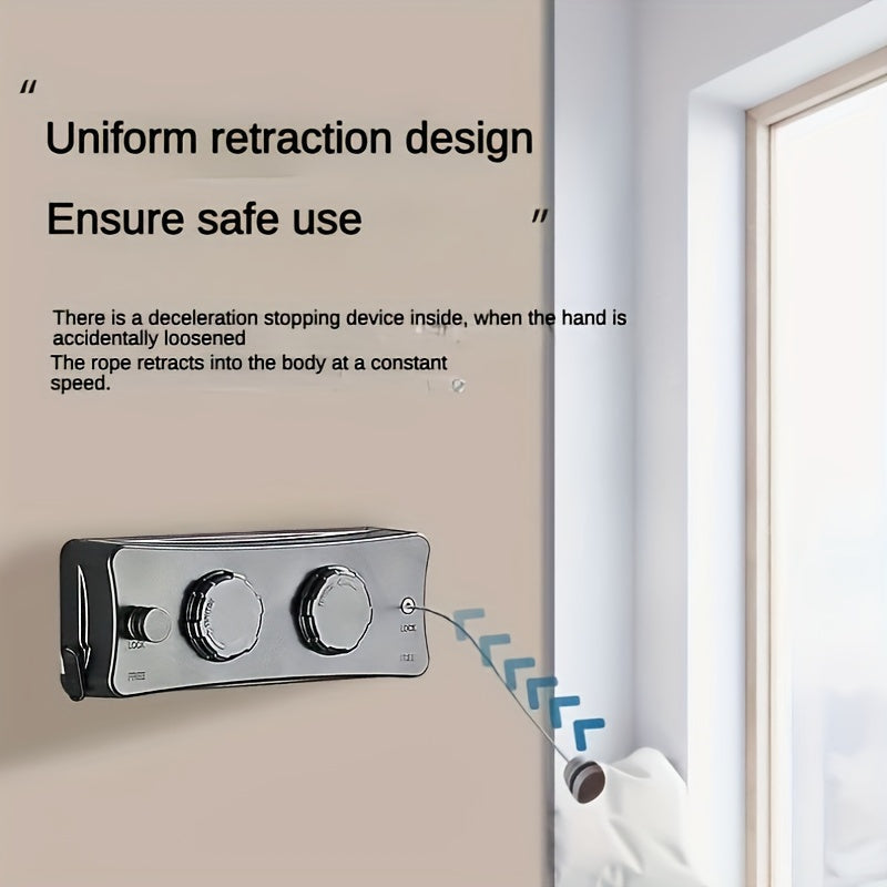 FlexiLine Double Retractable Clothesline for Heavy Loads - Compact, Space-Saving Design