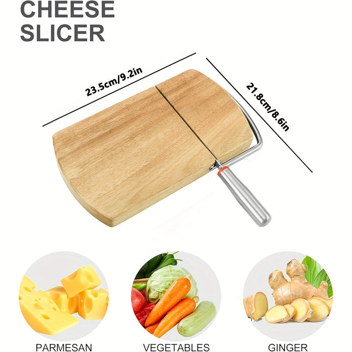 Handcrafted Acacia Cheese Slicer – Stainless Steel Knife on an Elegant Wooden Base