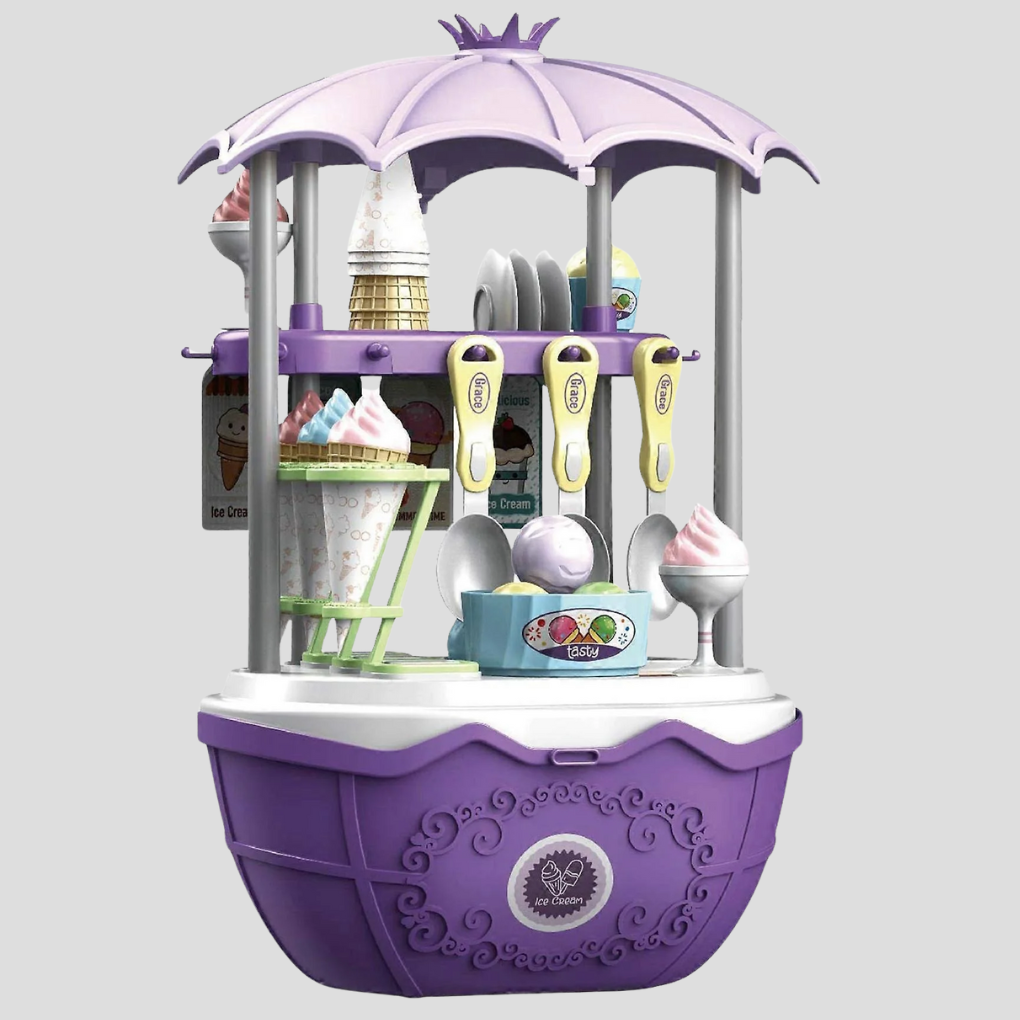 Toy Ice Cream Cart with Accessories