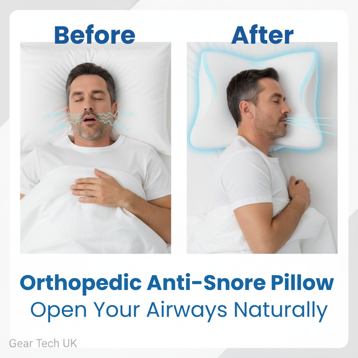 Sleep Apnoea and Snoring Reduction Pillow – Ergonomic Memory Foam Anti-Snoring Pillow for Better Breathing and Deep Sleep Support