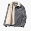 Men’s Corduroy Jacket with Sherpa Lining and Button Closure
