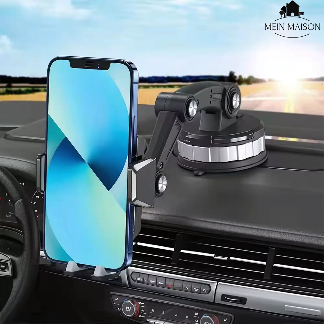 GripTech Car Phone Holder | Strong Suction Grip | 360° Rotation | One-Handed Use