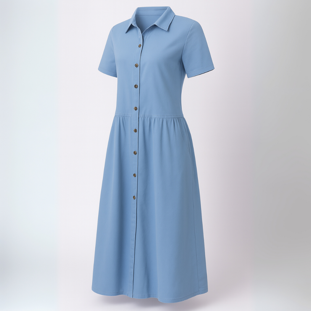 Women's Denim Shirt Dress Button-Down