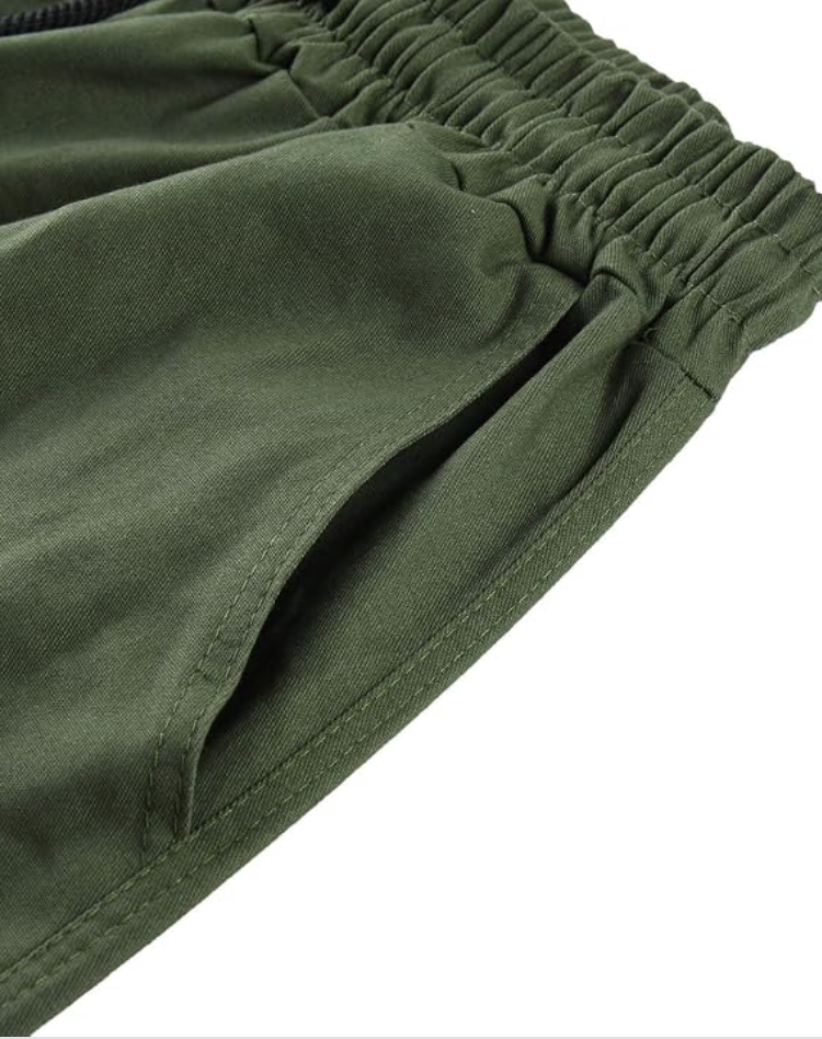 Men's Multi-Pocket Trousers with Adjustable Waist
