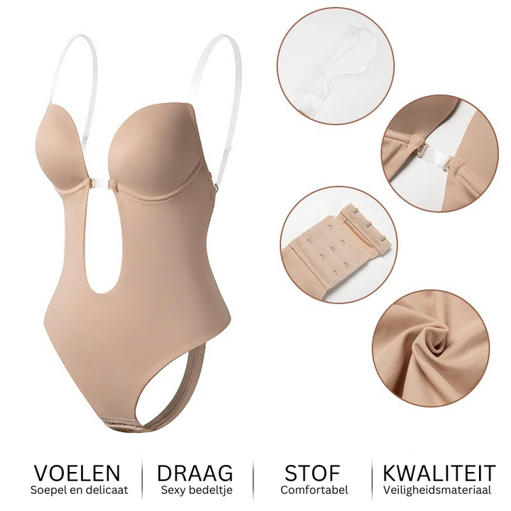 Deep V and backless body shaper