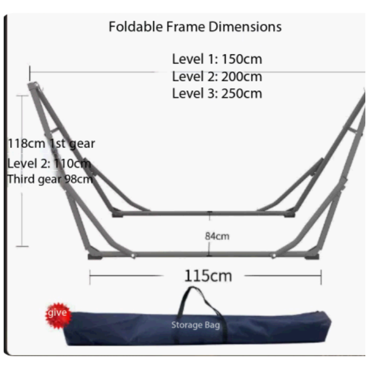 Padded Hammock with Stand – Comfortable Bamboo Spreader Bar and Cushion