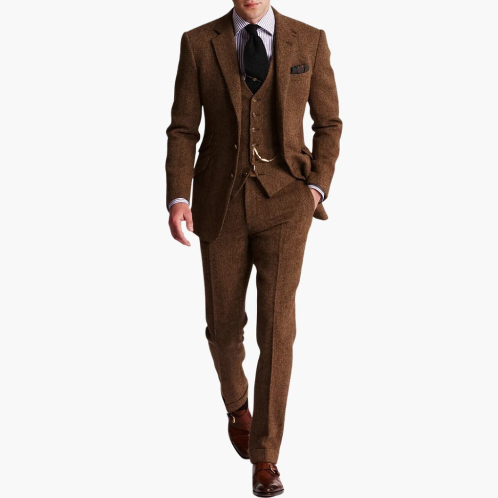 Men’s Formal Suit Set with Jacket and Vest