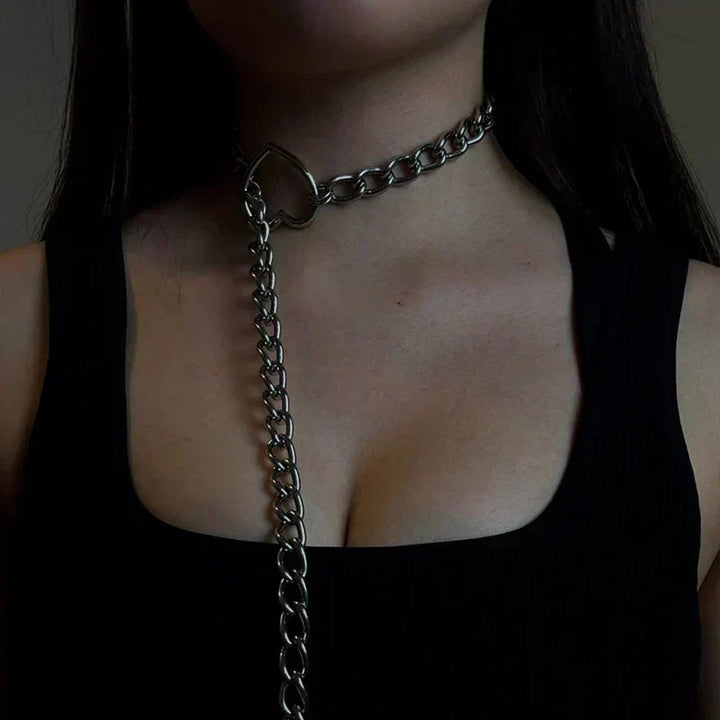 Gothic-Punk Heart-Shaped Necklace