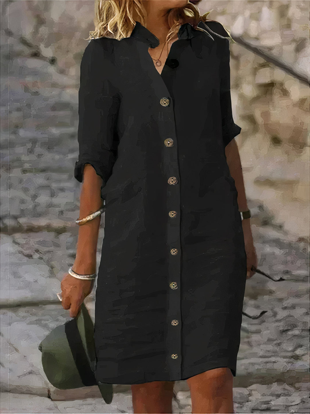 Casual Summer Linen Midi Dress – Rena