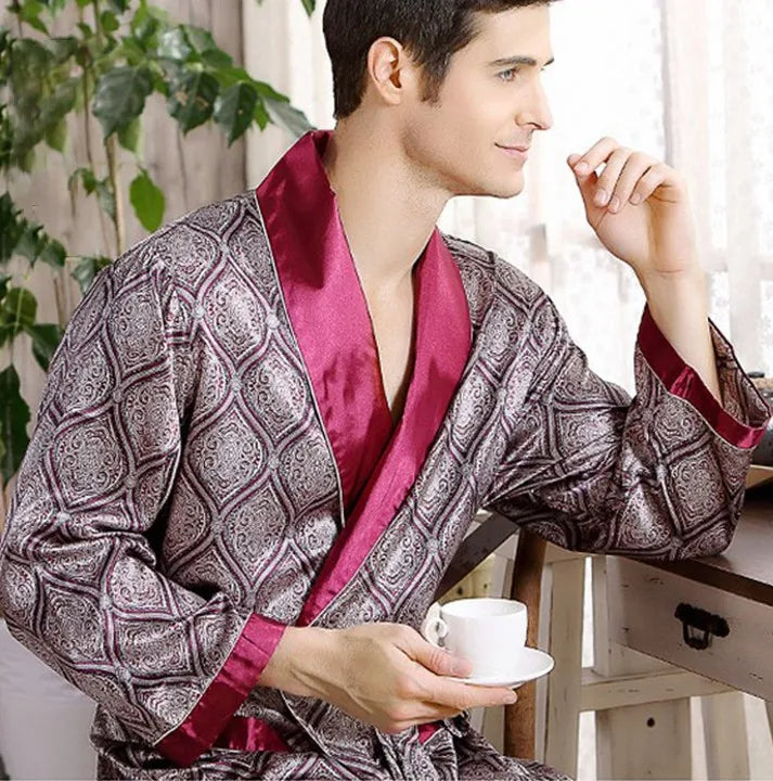 Luxury satin bathrobe for men - Santino