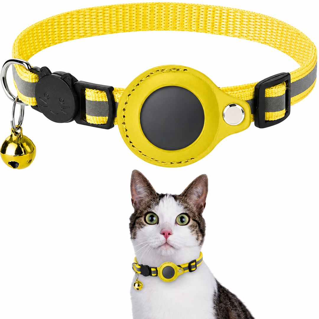 Adjustable Cat Collar with GPS and Reflective Strip
