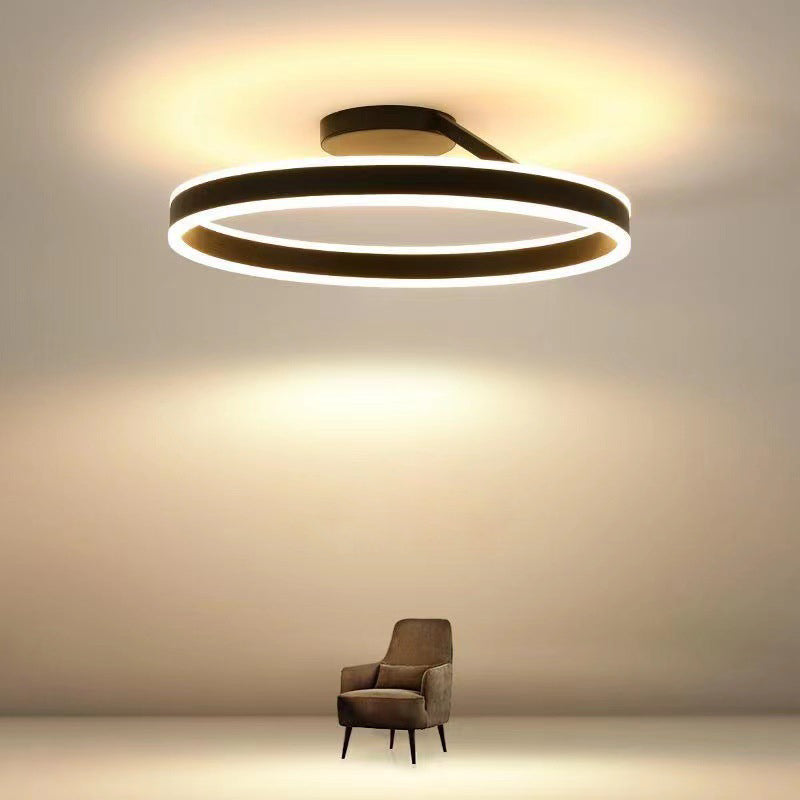 Arisha Modern LED Ring Ceiling Lamp Black/White Living Room Hallway Metal