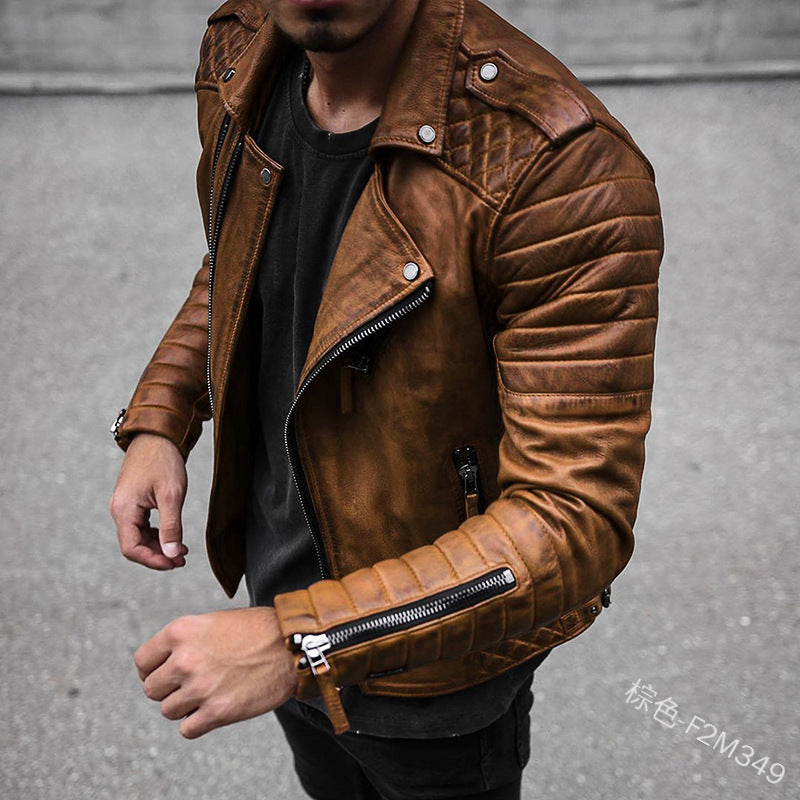 Men's Leather Biker Jacket