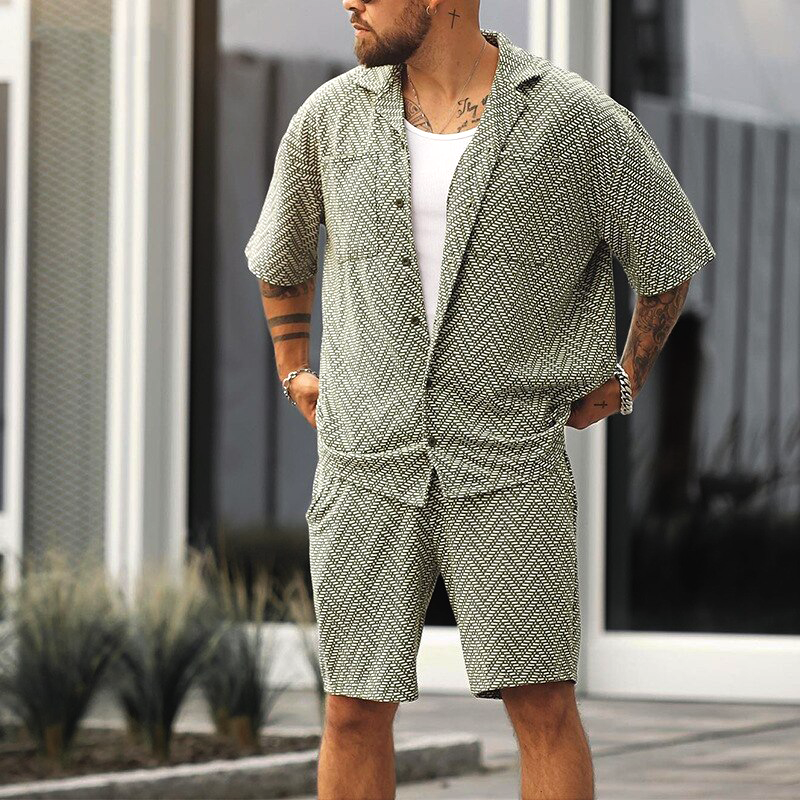 Airy Men's Summer Set with Geometric Pattern – Noah