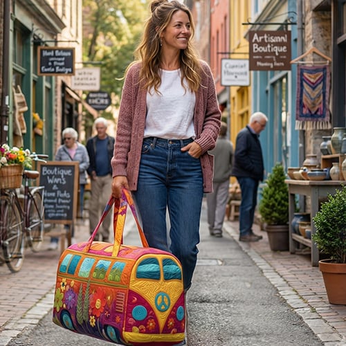 FloraVoyage – Padded Travel Bag with Floral Pattern